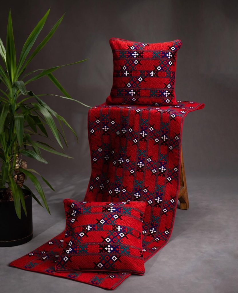 Hand-stitched Balochi Cushion and Table Runner